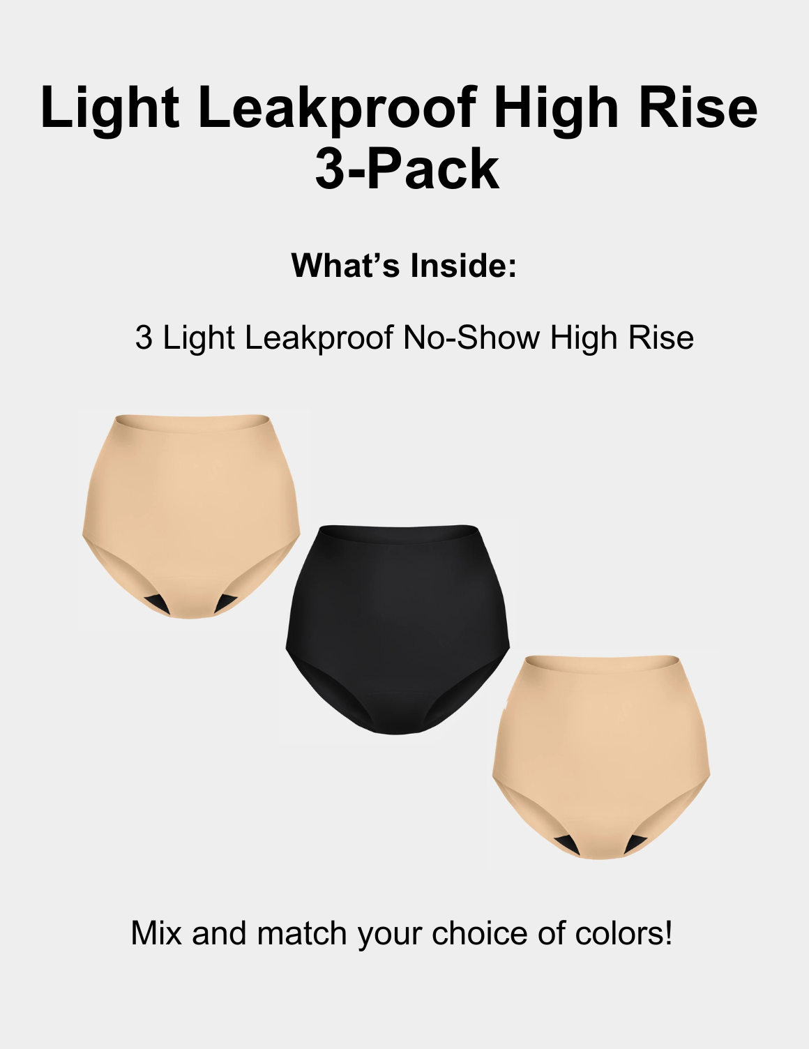Light Leakproof High Rise 3-Pack