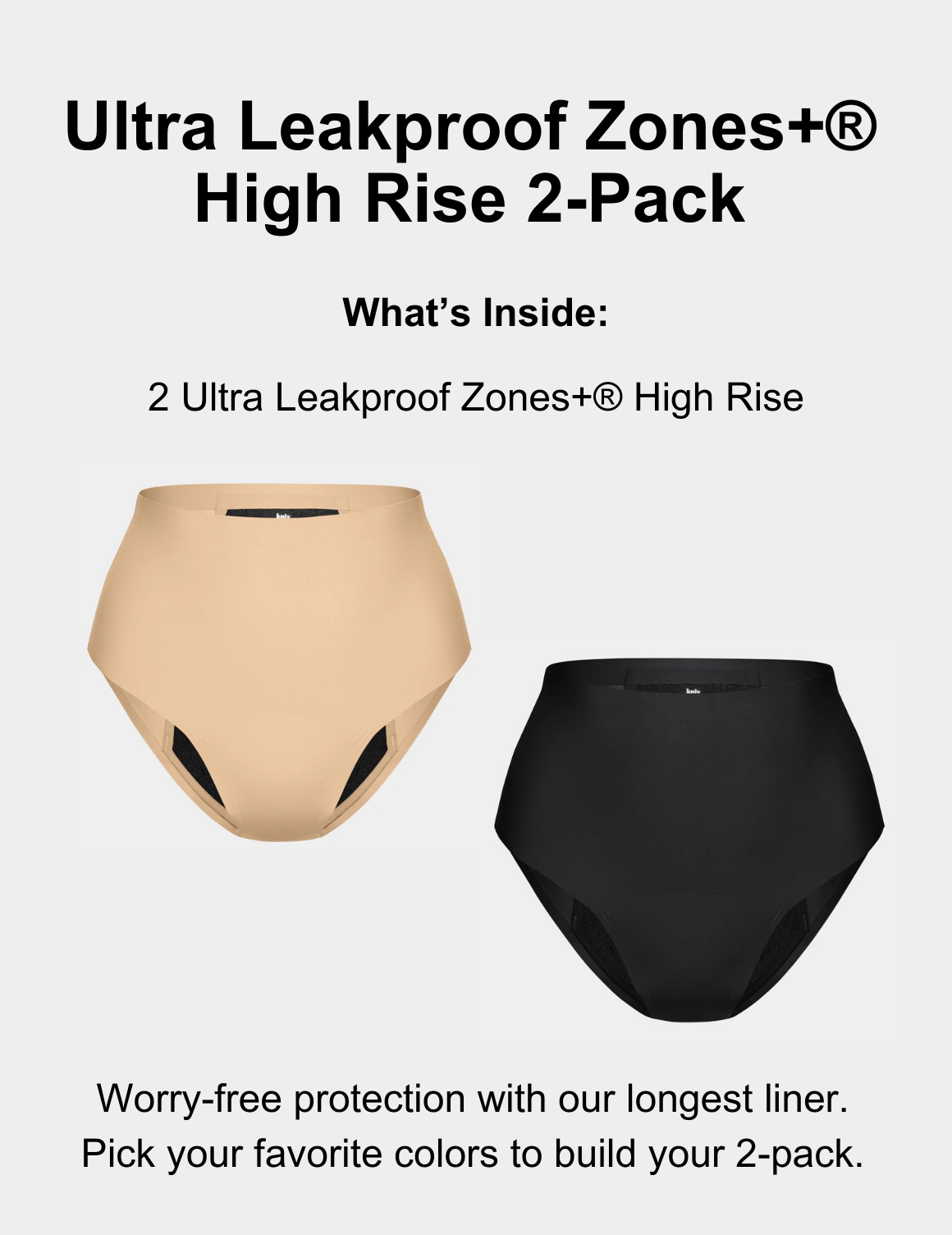 Ultra Leakproof Zones+® High Rise 2-Pack