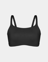 On The Go Cotton Scoop Bralette shown front-facing against a light gray background