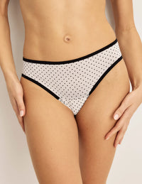 | White with Black Polka Dot