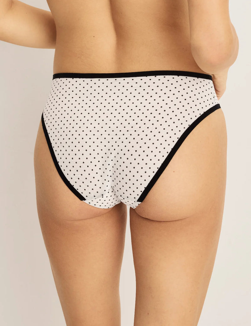 | White with Black Polka Dot