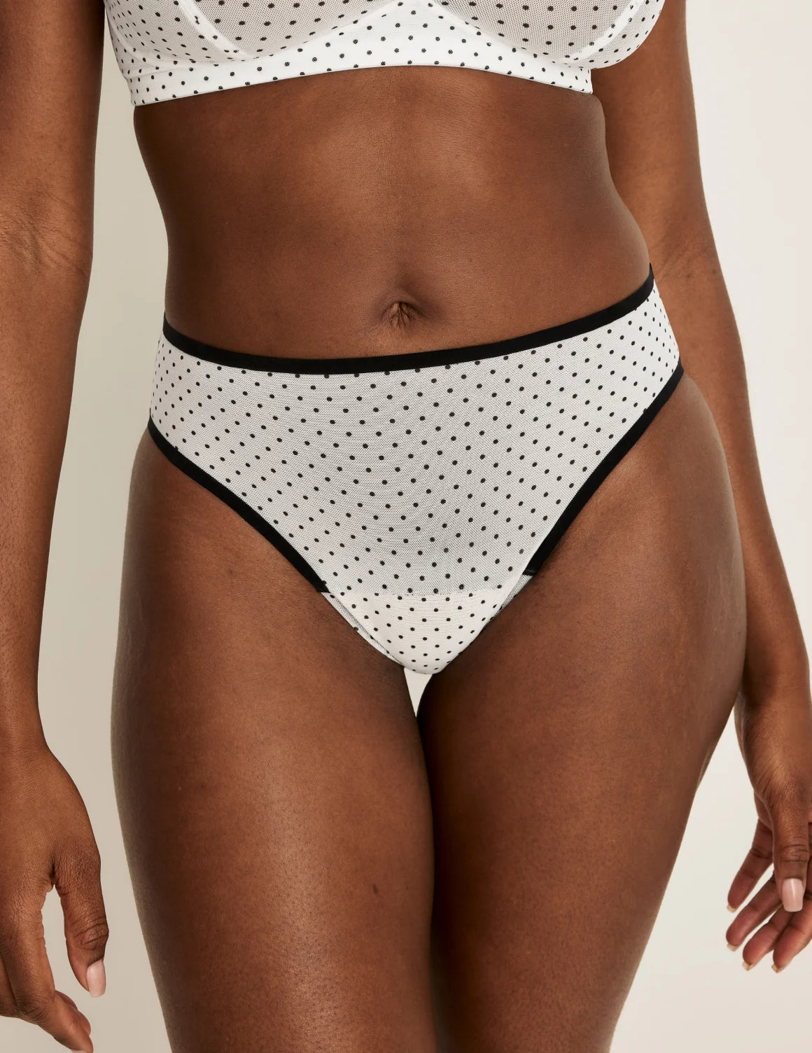 | White with Black Polka Dot