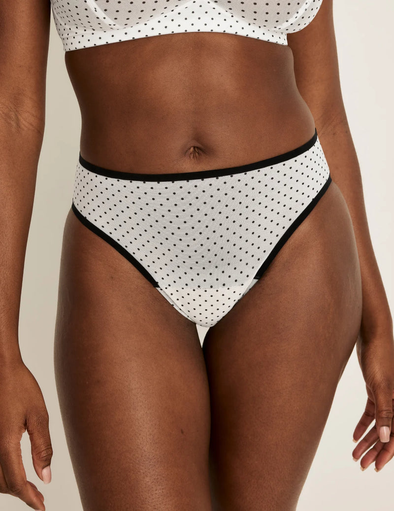 | White with Black Polka Dot