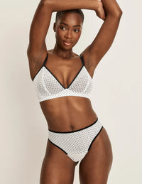 | White with Black Polka Dot