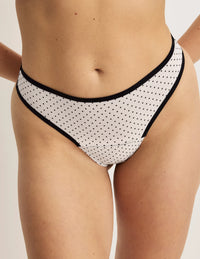 | White with Black Polka Dot