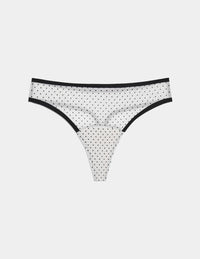 | White with Black Polka Dot