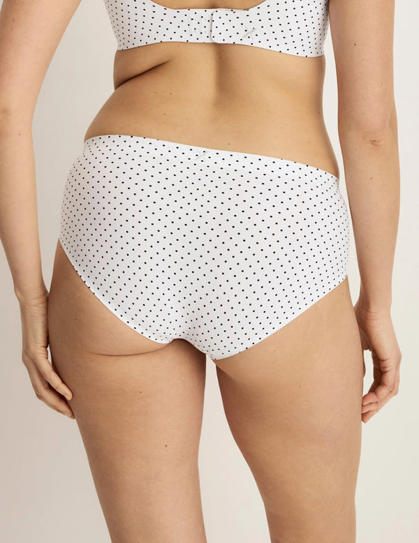 | White with Black Polka Dot