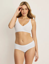 | White with Black Polka Dot