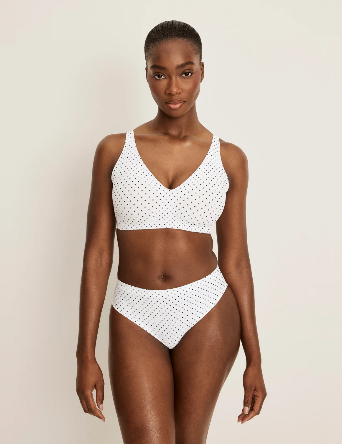 | White with Black Polka Dot