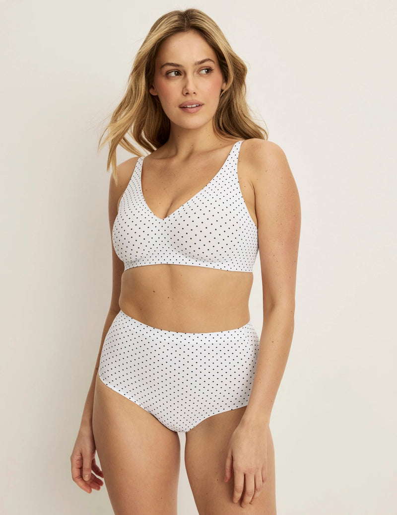 | White with Black Polka Dot