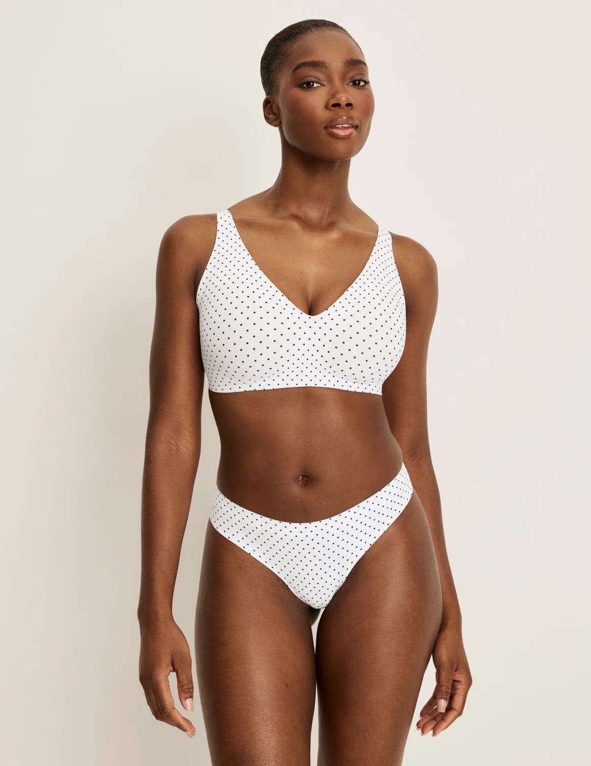 | White with Black Polka Dot