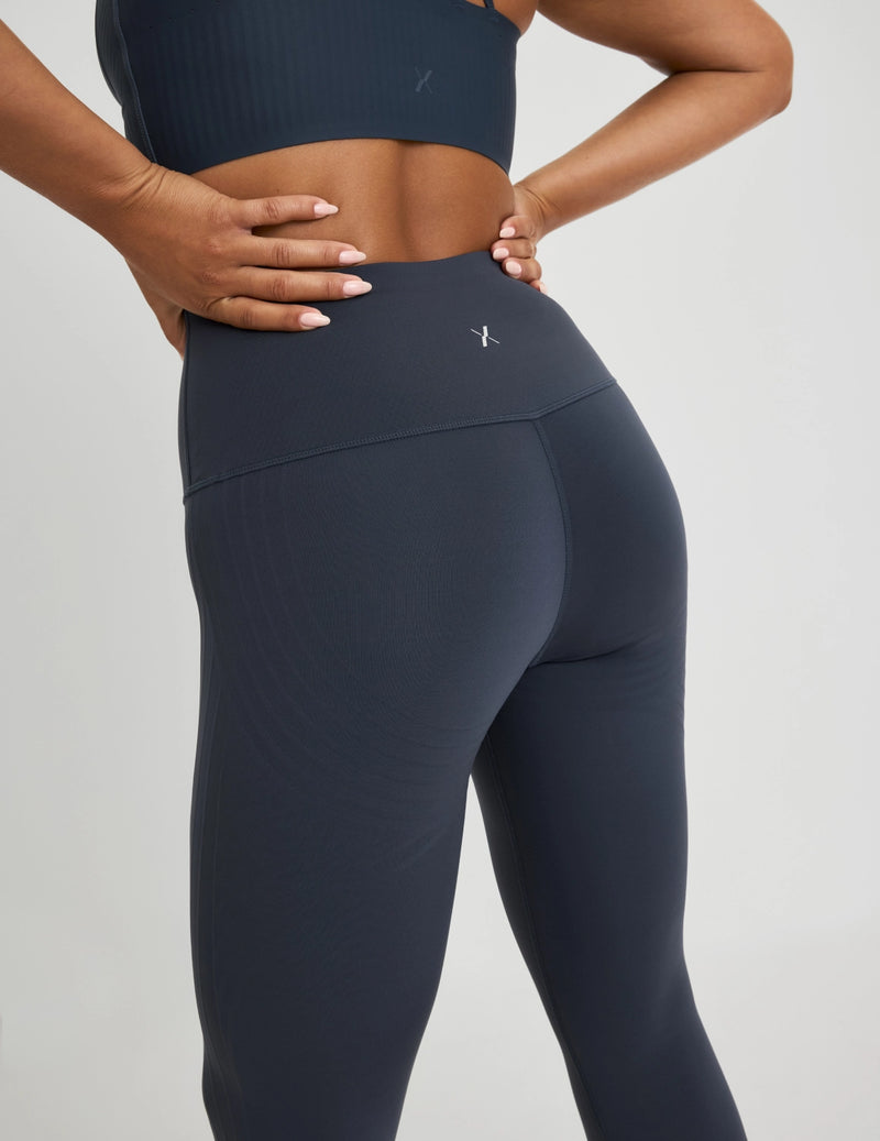 Front view of model highlighting the coverage and fit