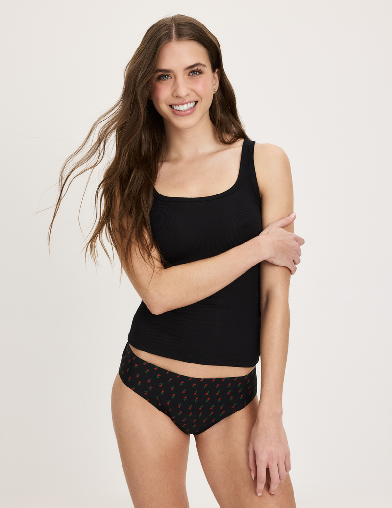 Front view of model wearing the Teen Light Leakproof No-Show Bikini highlighting the coverage and smooth fit
