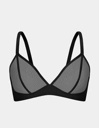View of Mesh Deep V Bra shown front-facing against a light gray background