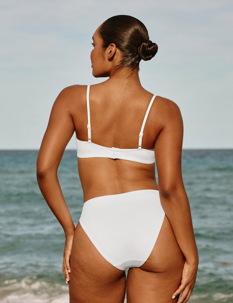 Back view of model wearing the Sculpt Square Neck Bikini Top, highlighting the neckline, strap design, and silhouette