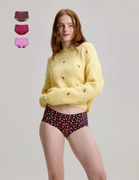 Teen Light Leakproof No-Show Boyshort 3-Pack  | Ruby/Sugar Plum/Posy