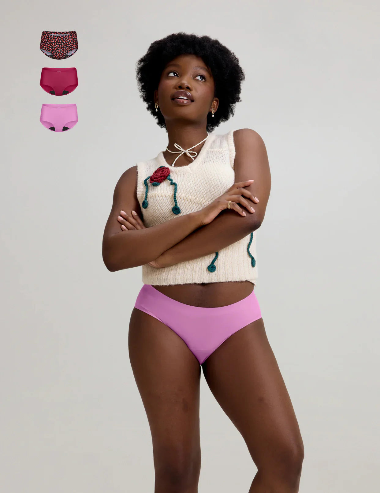 Teen Light Leakproof No-Show Boyshort 3-Pack  | Ruby/Sugar Plum/Posy