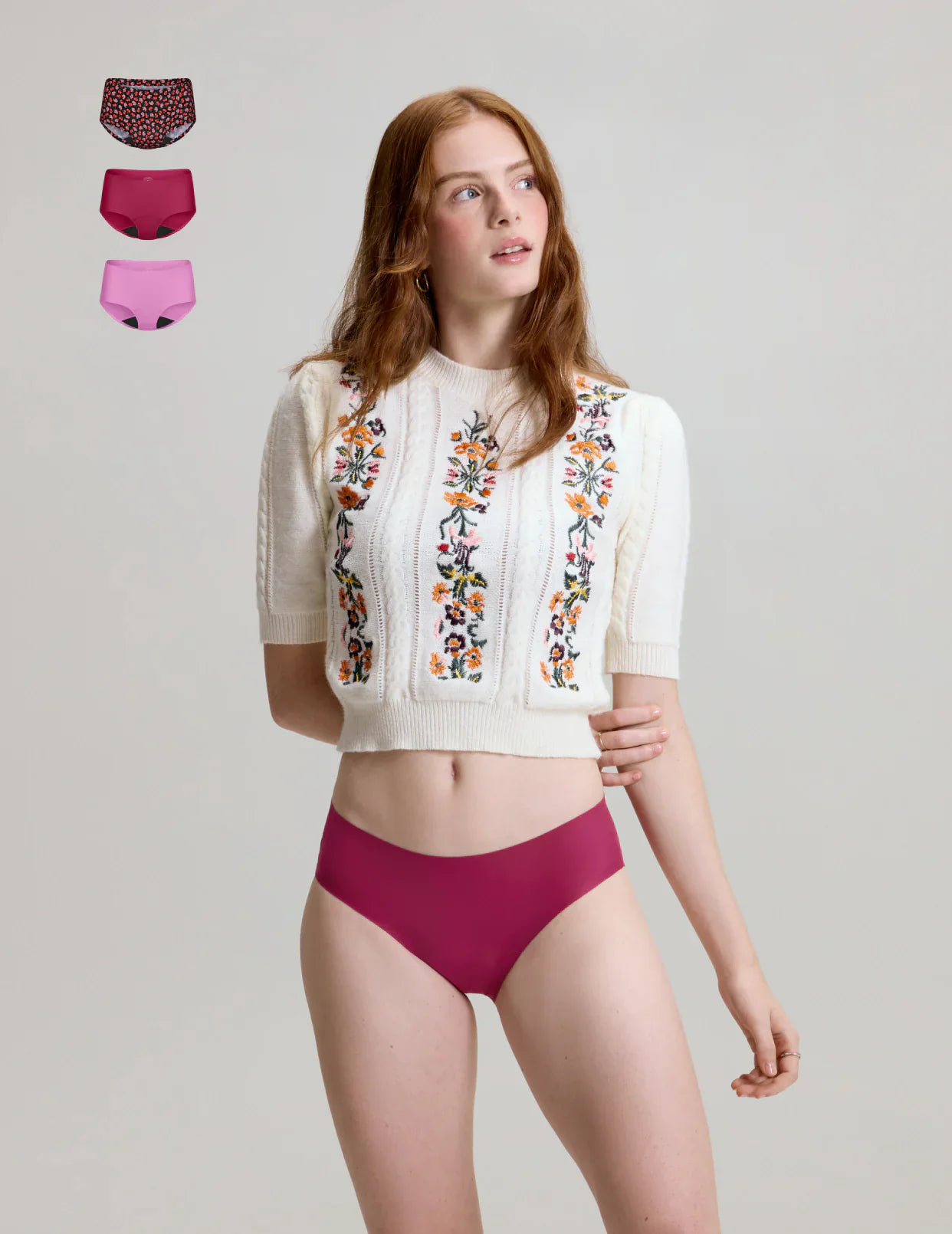 Teen Light Leakproof No-Show Boyshort 3-Pack  | Ruby/Sugar Plum/Posy