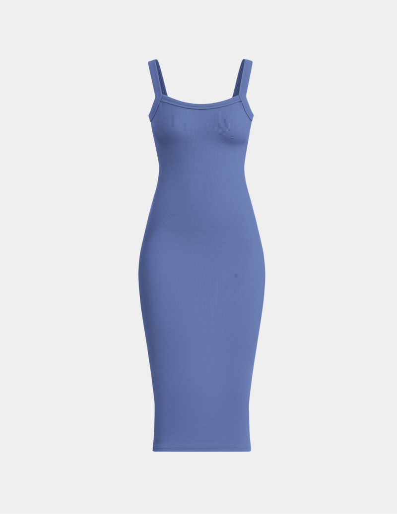 SculptRib™ Cotton Cami Dress shown front-facing against a light gray background