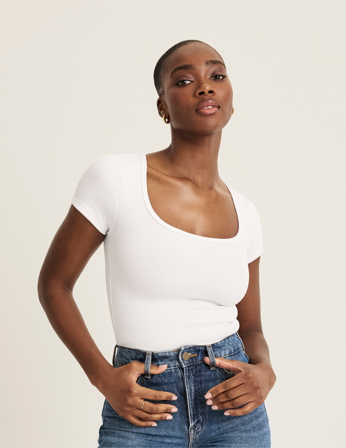 Orlane is a 32DD wearing KNIX S | White
