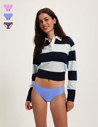 Front view of model wearing the Teen Light Leakproof No-Show Bikini highlighting the coverage and smooth fit