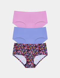 Teen Light Leakproof No-Show Boyshort 3-pack shown front-facing against a light gray background