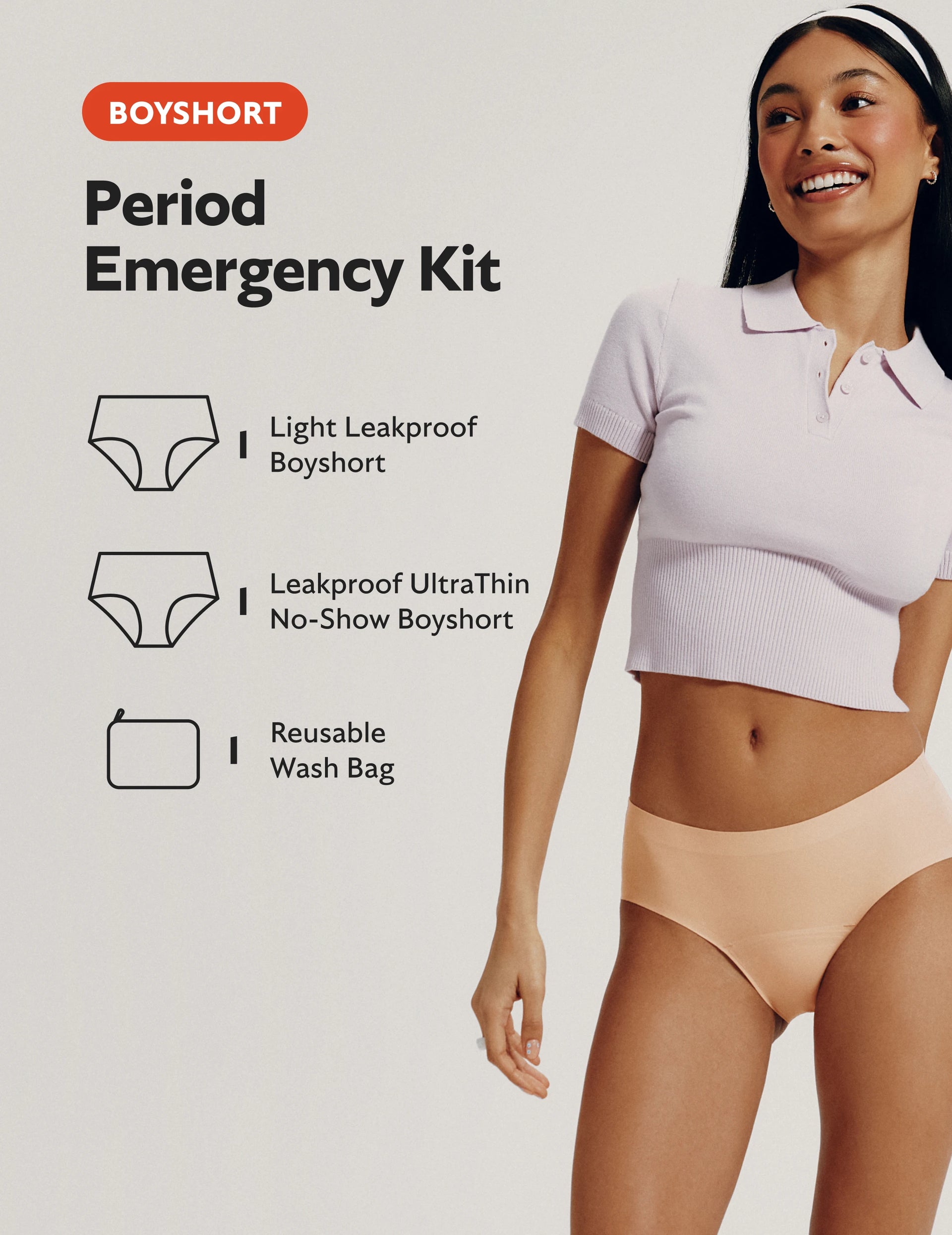 Teen Period Emergency Kit - Boyshort