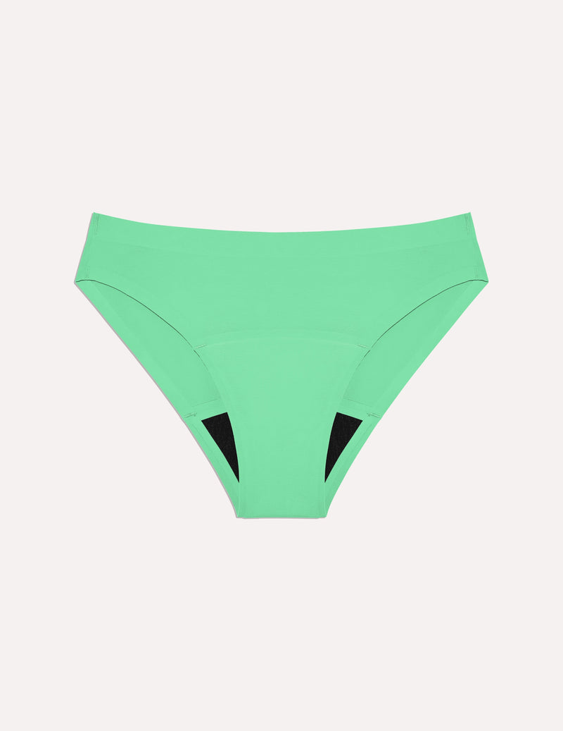 Teen Super Leakproof® No-Show Bikini shown front-facing against a light gray background