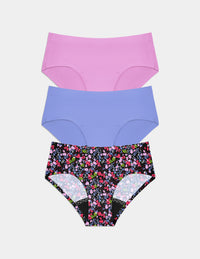 Teen Leakproof UltraThin No-Show Boyshort 3-pack shown front-facing against a light gray background
