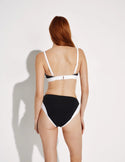 Molly has 35.5” hips and wears a Knix size S | Black/White