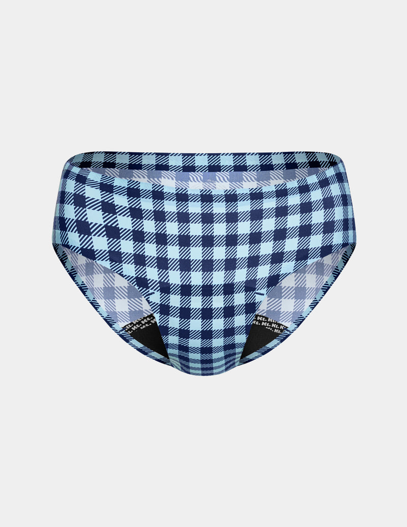 Teen Leakproof UltraThin No-Show Bikini 3-Pack | Gumdrop/Blueberry/Blue Gingham