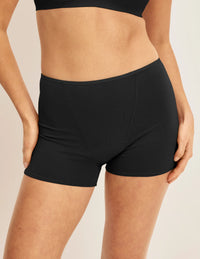 Front view of model wearing the Super Leakproof® Cotton Boxer Brief, highlighting the coverage and fit