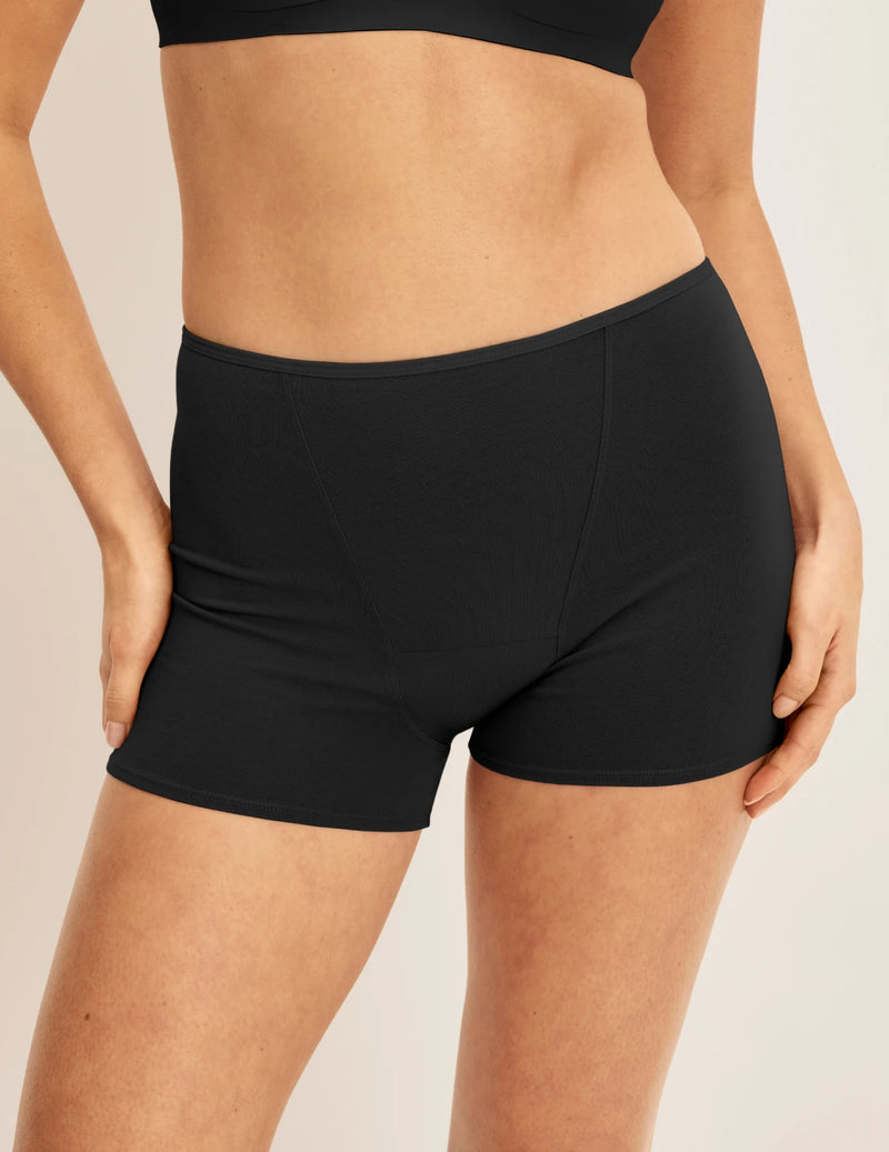 Front view of model wearing the Super Leakproof® Cotton Boxer Brief, highlighting the coverage and fit
