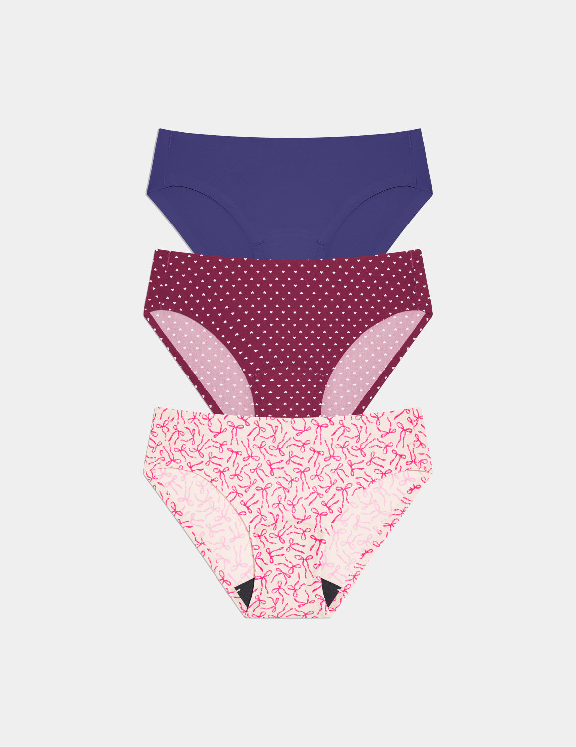| Candy Heart/Pink Bows/Deep Blue