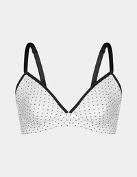 | White with Black Polka Dot