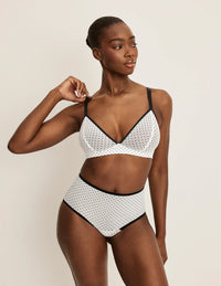 | White with Black Polka Dot