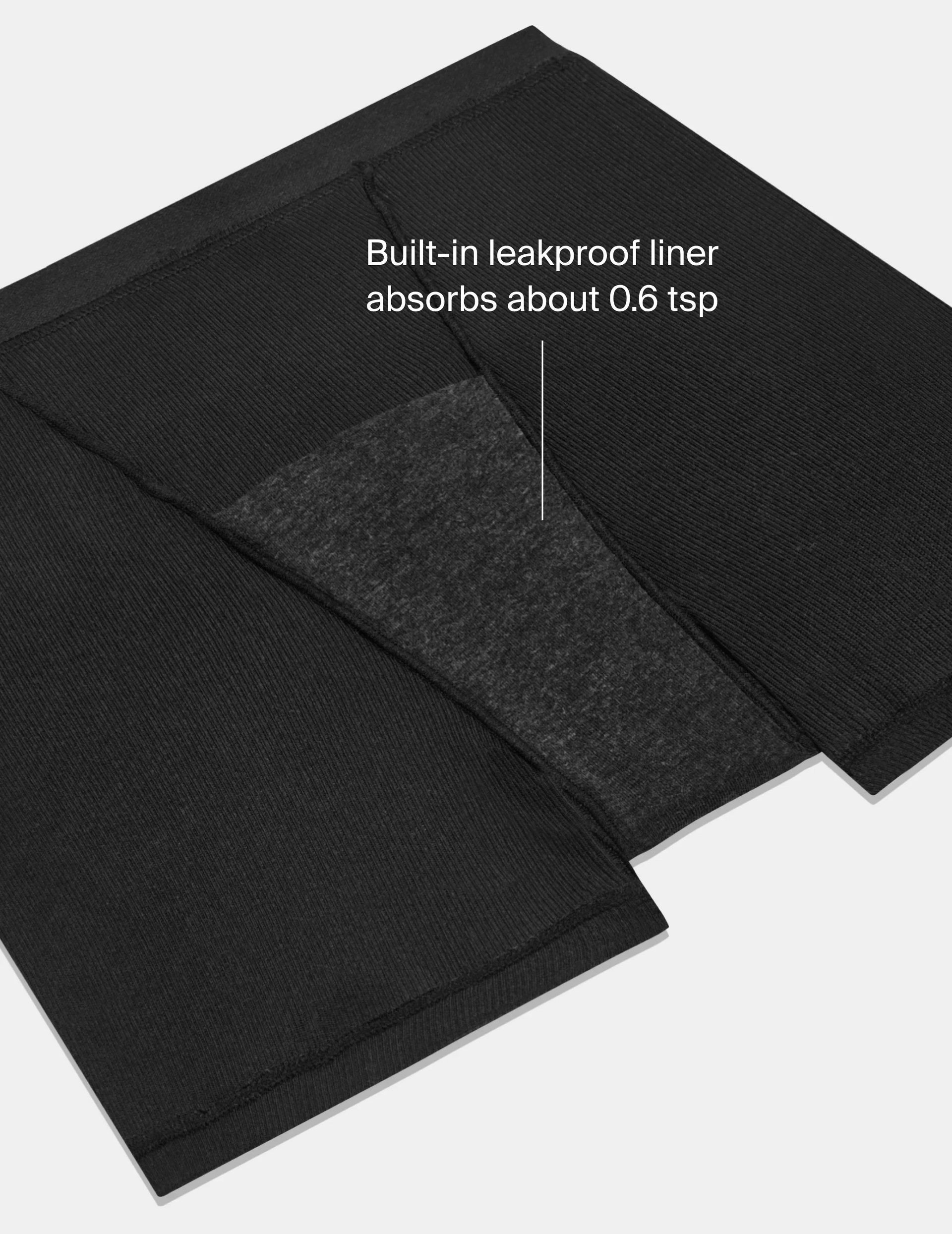 Leakproof Logo Rib Modal Boxer Brief  | Black