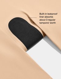 Built-in leakproof liner absorbs about 3 regular tampons’ worth | General