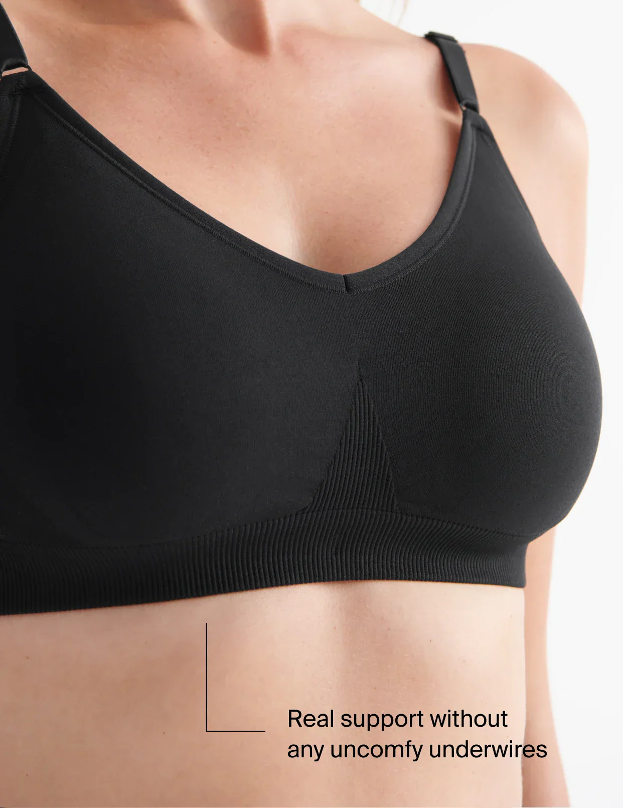 Real support without any uncomfy underwires Good to Go Seamless Bra (Black)  | General