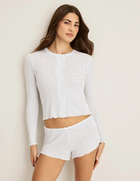 | White with Black Polka Dot