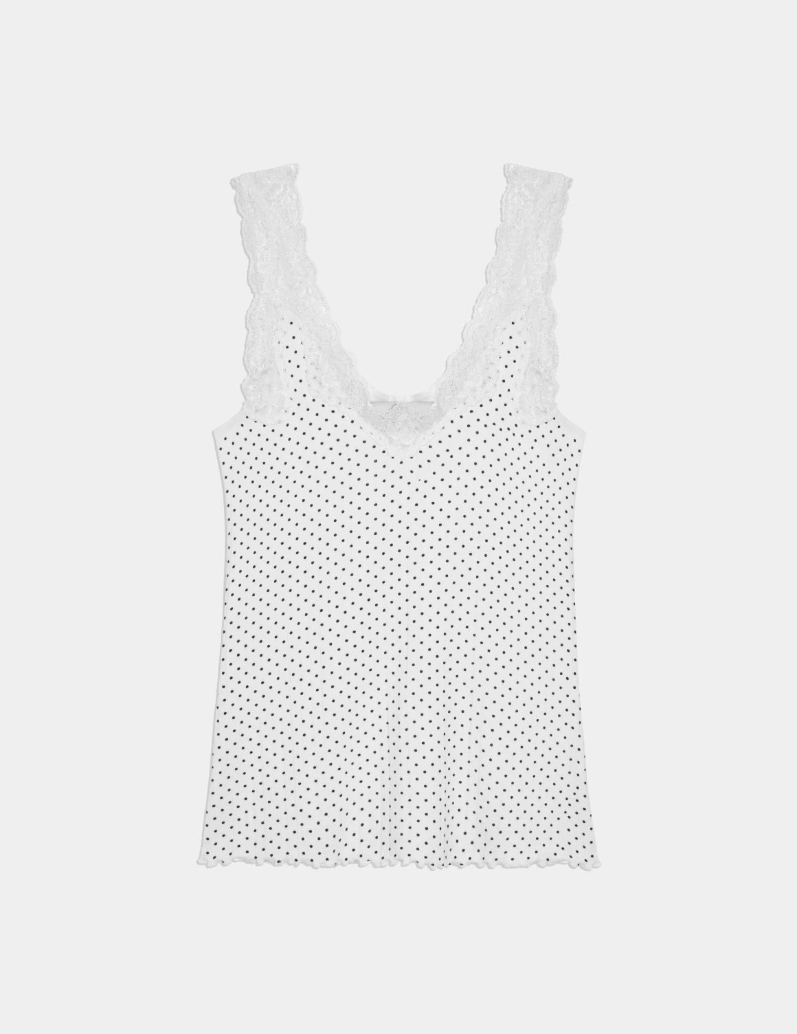 | White with Black Polka Dot