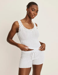 | White with Black Polka Dot