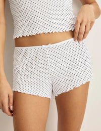 | White with Black Polka Dot