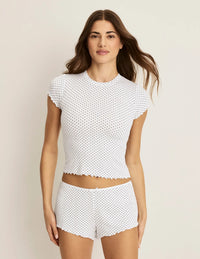 | White with Black Polka Dot