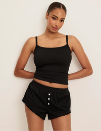 Full-body view of model wearing the Super Leakproof® Mini Dream Boxer highlighting the coverage and fit