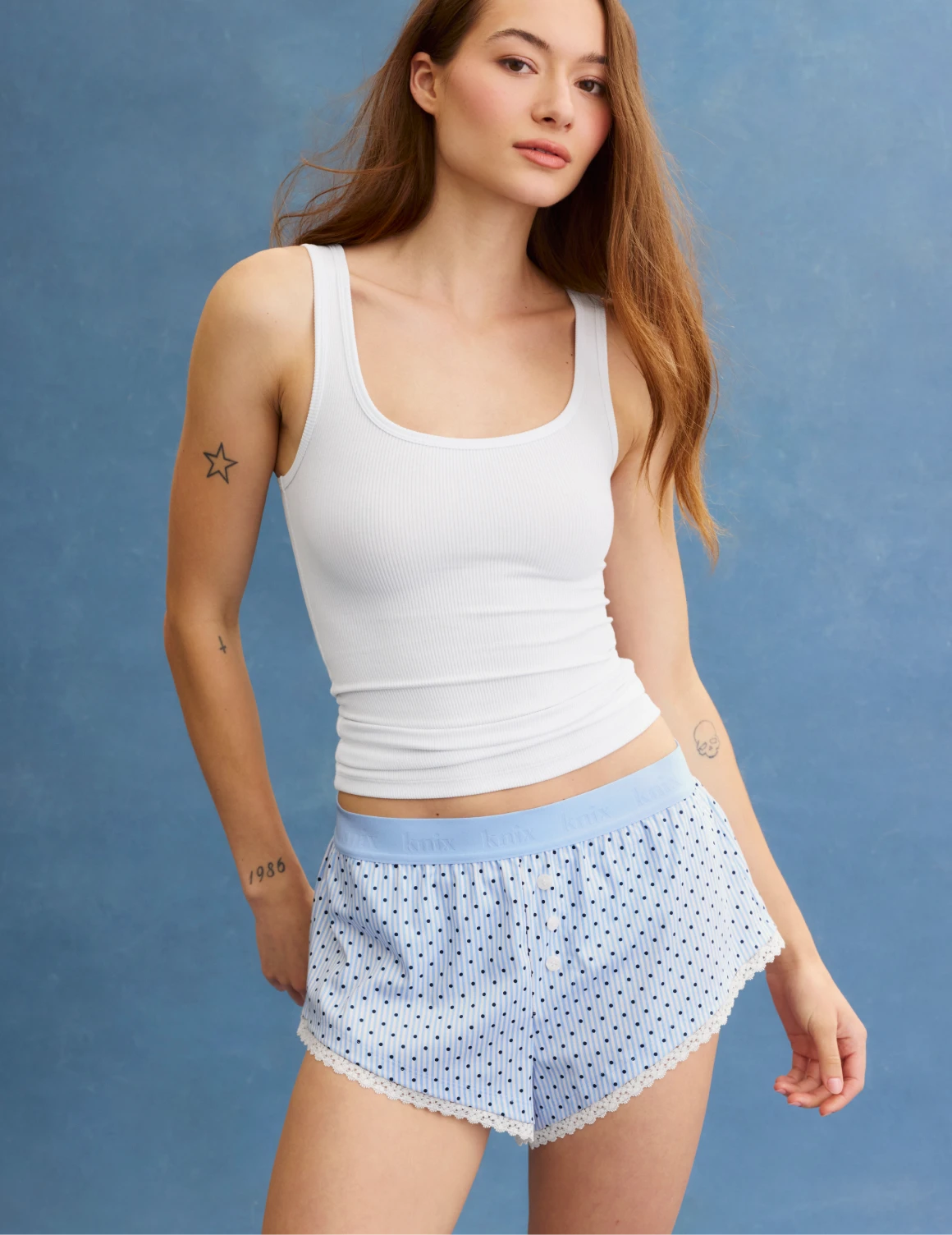 | Blue Stripe Polka Dot