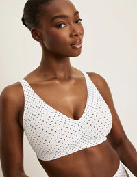 | White with Black Polka Dot