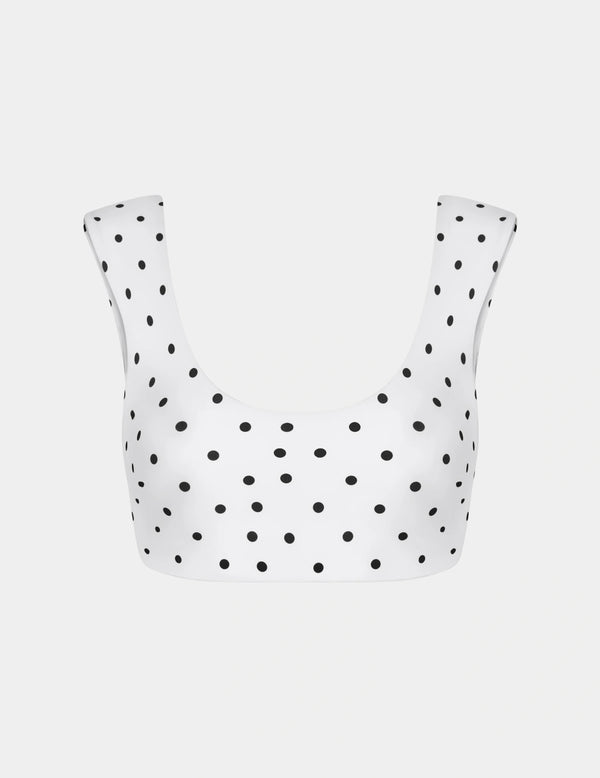 | White with Black Polka Dot