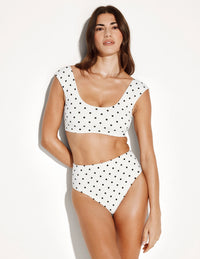 | White with Black Polka Dot