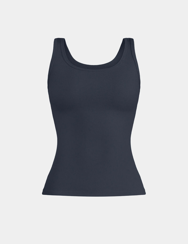 SculptRib™ Cotton Tank shown front-facing against a light gray background